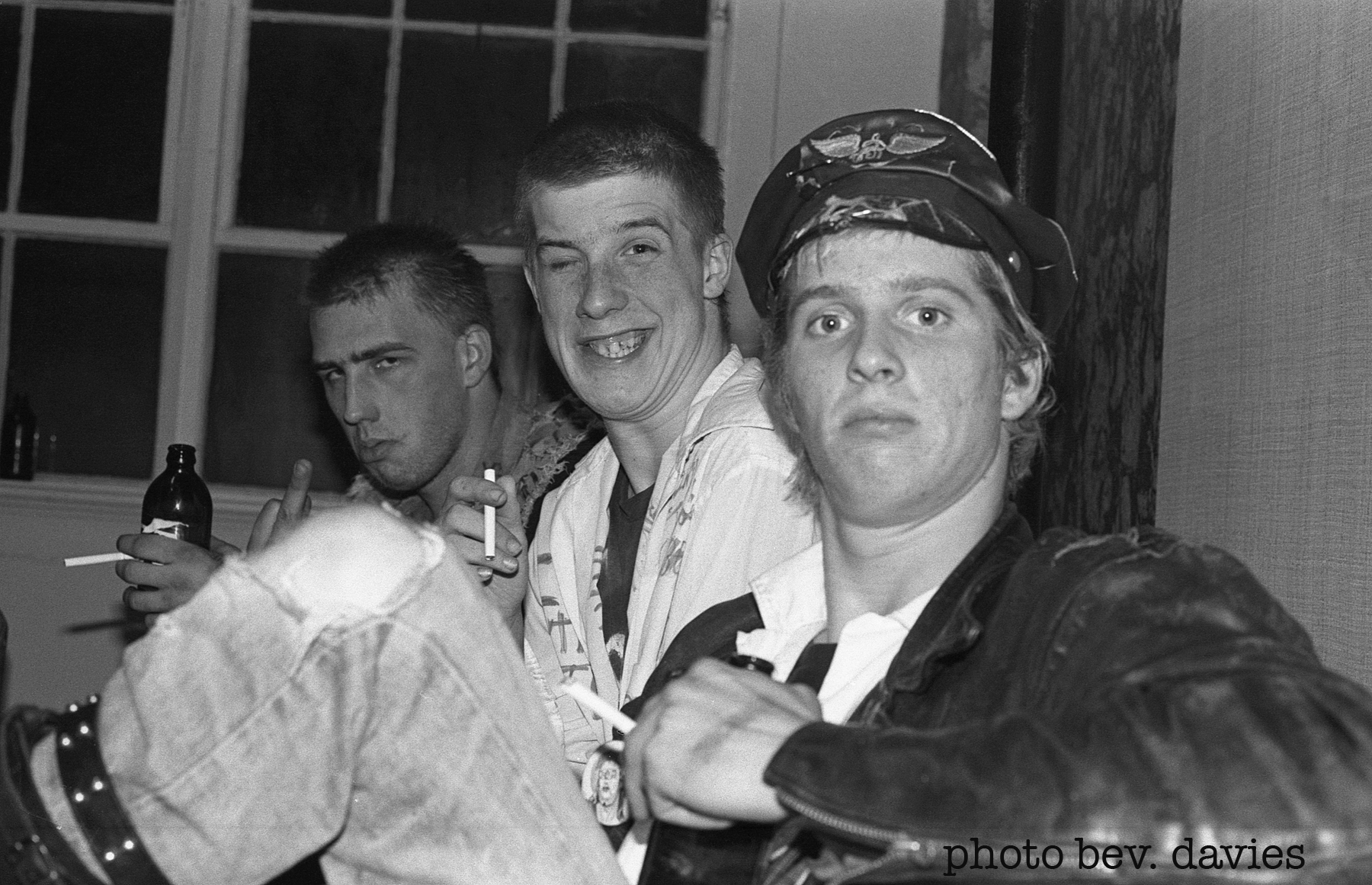 Randy Rampage with D.O.A. members backstage in May 1979.