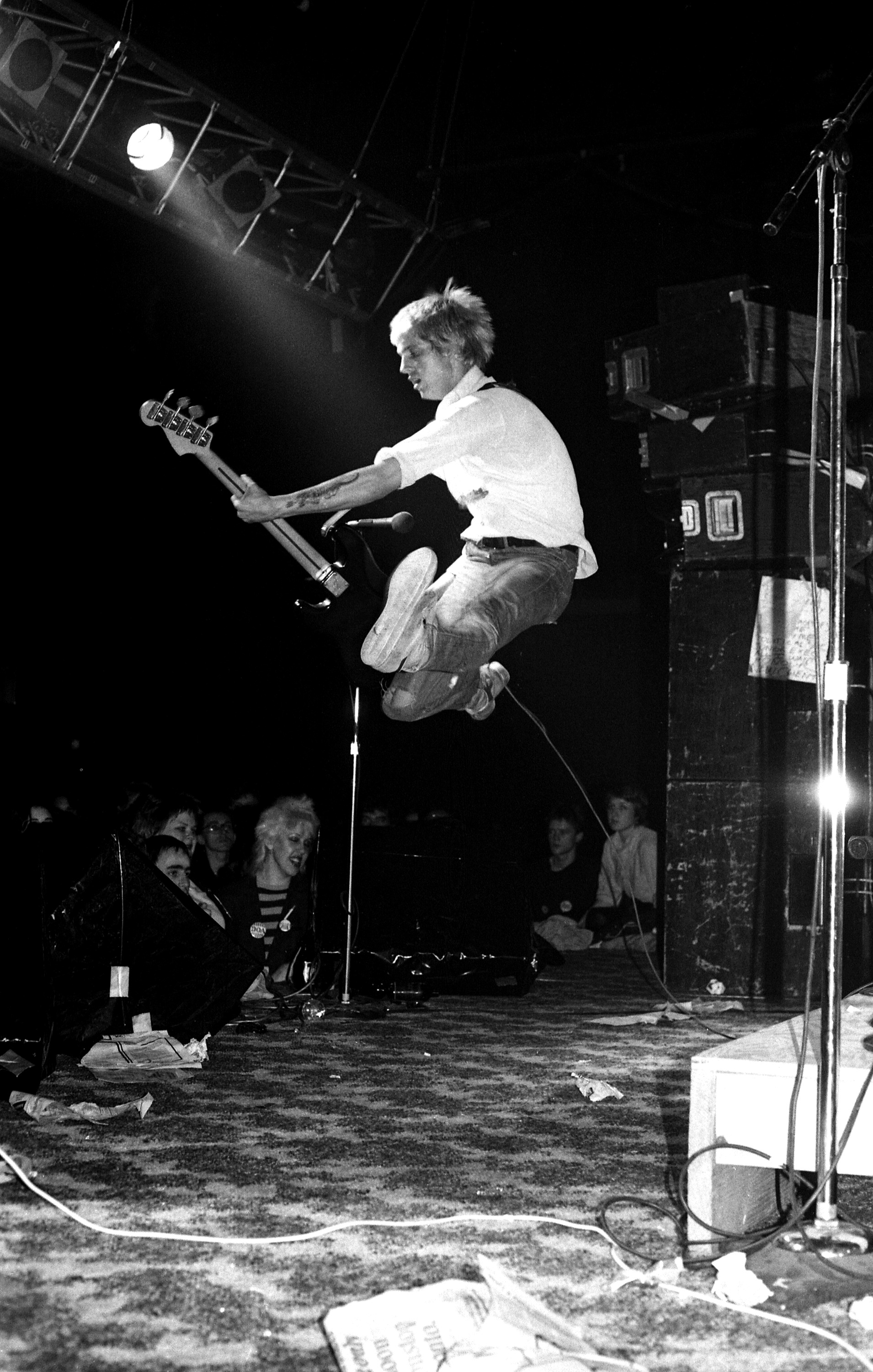 Randy Rampage leaping onstage at the Smilin' Buddha, circa 1978.